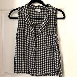 Abound Gingham Blouse Size M